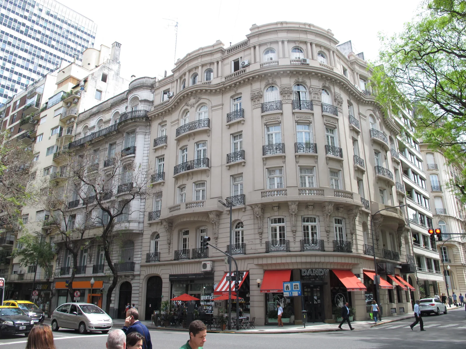 Historic apartment building on Avenida Santa Fe in Buenos Aires